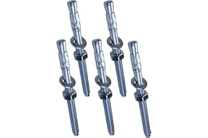 AERZETIX - C54060-5x Boulon Vis d’ancrage filetage long, Goujon à expansion - M12x160mm - en acier zingué - pour béton, pierre