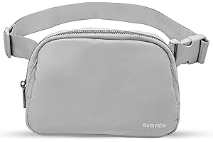 Bomvabe Fanny Pack for Women Teens Girls, 1L Everywhere Belt Bag with Adjustable Strap 32"to 51", Small Bum Bag for Ladies with Multi Pockets, Crossbody Bag Lightweight for Travel Sport Running, Grey