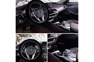 GUANGYU Coprivolante per Auto,3pcs Coprivolante Peluche Coperchio Freno a Mano,Coprivolante Protettivo Caldo per l'inverno,Universale 37-39cm (Nero)