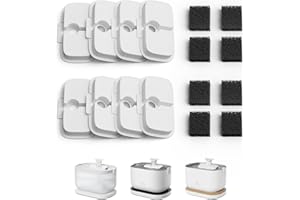 Petlibro Filtry zamienne do fontanny dla kota Dockstream PLWF005 PLWF115 PLWF105, 4-miesięczny zestaw filtrów zamiennych do niezwykle cichej fontanny dla zwierząt domowych, białe, 8 sztuk (1 paczka)