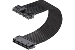 J&D ATX 24-pinowy kabel zasilacza płyty głównej, przewód przedłużający ATX PSU, 24-pinowy męski (4+20) do żeńskiego, 12 cali