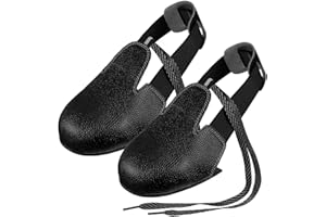 MAGICLULU Steel Toe Cap Safety Shoe Covers Universal Steel Toe Leather Overshoes Anti-Smash Cover with Adjustable Strap No Slip Unisex for Workplace Industrial Protection (Size EUR 36-46) Black