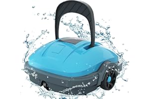 WYBOT Poolroboter Akku Kabellos Poolsauger Roboter mit Dual-Antriebsmotoren, Automatisches Parken Poolroboter Akku Robotersauger für Flachem Boden Aufstellpools bis 50 m² Saugroboter Blau