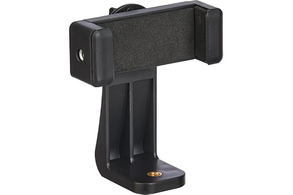 amazon basics Rotating Mobile Holder with Adjustable Bracket and 360° Swivel, for Any Tripod, Ring Light, Phone, Camera, and Video Camera, Ideal for Videographers and Photographers
