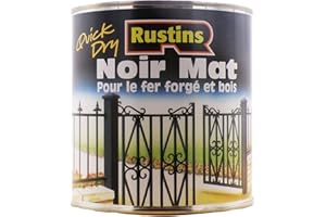 Rustins - acrylique métal noir mat, fer et bois peinture extérieure et intérieure à séchage rapide 1L - 12 à 14m²