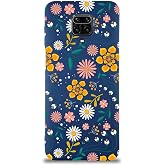 PrintiFy Xiaomi Redmi Note 9 Pro Uyumlu Lansman Kılıf &Ccedil;i&ccedil;ek Tasarımlı I&ccedil;i Kadife Kapak-lacivert