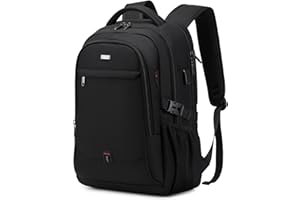 VINBAGGE Wodoszczelny, duży plecak zabezpieczony przed kradzieżą, przeznaczony do przenoszenia laptopa 17,3", z portem USB, do szkoły, do biznesu, pracy, podróży, dla mężczyzn i chłopców