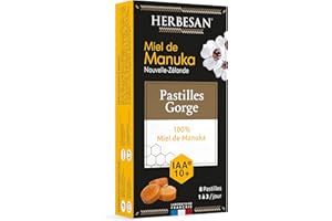 HERBESAN | PASTILLES 100% MIEL DE MANUKA ACTIF | IAA10+ (MGO263+) | 8 PASTILLES