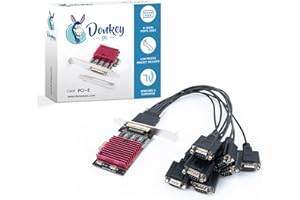 Donkey pc Scheda PCIe a 8 porte RS232, PCI-E 8 porte seriali DB9, 8 chipset PCI-Express Scheda controller (cavo esterno a 8 porte)