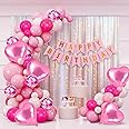 Party Propz Birthday Decoration Items - 44 Pcs,Happy Birthday Decoration Kit For Girls | Happy Birthday Banner(Cardstock) | Happy Birthday Balloons for Decorations Items | Pink Pastel Balloons