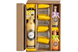 ‎VERPOORTEN ORIGINAL Geschenk-Set: 0,7 L Flasche VERPOORTEN ORIGINAL und 0,2 L Flaschen VERPOORTEN EDITION Pfirsich-Maracuja und VERPOORTEN EDITION Amaretto-Apricot mit 4 Dessertgläsern