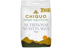 Chiquo Nutritional Yeast Flakes 1kg (Nooch) - with B12 | Vegan, Dairy Free, GMO Free | High Protein & Fibre | Resealable Pack