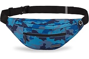 MAXTOP Large Bumbag Waist Fanny Pack for Men Women Unisex Bum Bag with Headphone Jack and 4-Zipper Pockets Adjustable Belt for Biking Running Jogging Traveling Outdoors Workout Cycling Fitness Hiking