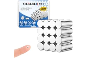 MAGABALLNET 100 Pack 2×1mm Strong Mini Magnets, Neodymium Magnets, Magnet for Fridge, Notice Boards, Cupboard, Crafts, Whiteboard, Door