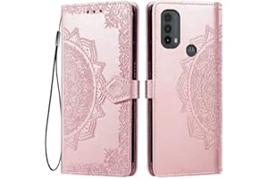 HONLEN Custodia per Motorola Moto e20 / Moto e30 / Moto e40 Cover, (6.5" Inches) Premium PU Pelle Wallet Magnetica Flip Case con Stampata Mandala, 3 Slot Schede, Stand Cover