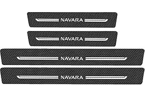 EAGLEG 4pcs Anti Scratch Car Door Stickers, Carbon Fiber Door Sill Protector Scuff Plate Guard Car Decorative Styling Accessories for Nis-san QASHQAI X-TRAIL KICKS SENTRA NAVARA TITAN LEAF, NAVARA