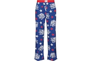 Recovered NFL Football Lounge Hose – Erwachsene Unisex NFL Shield & Stars Navy All Over Print Baumwollstoff Schlafanzughose für Loungewear Nachtwäsche