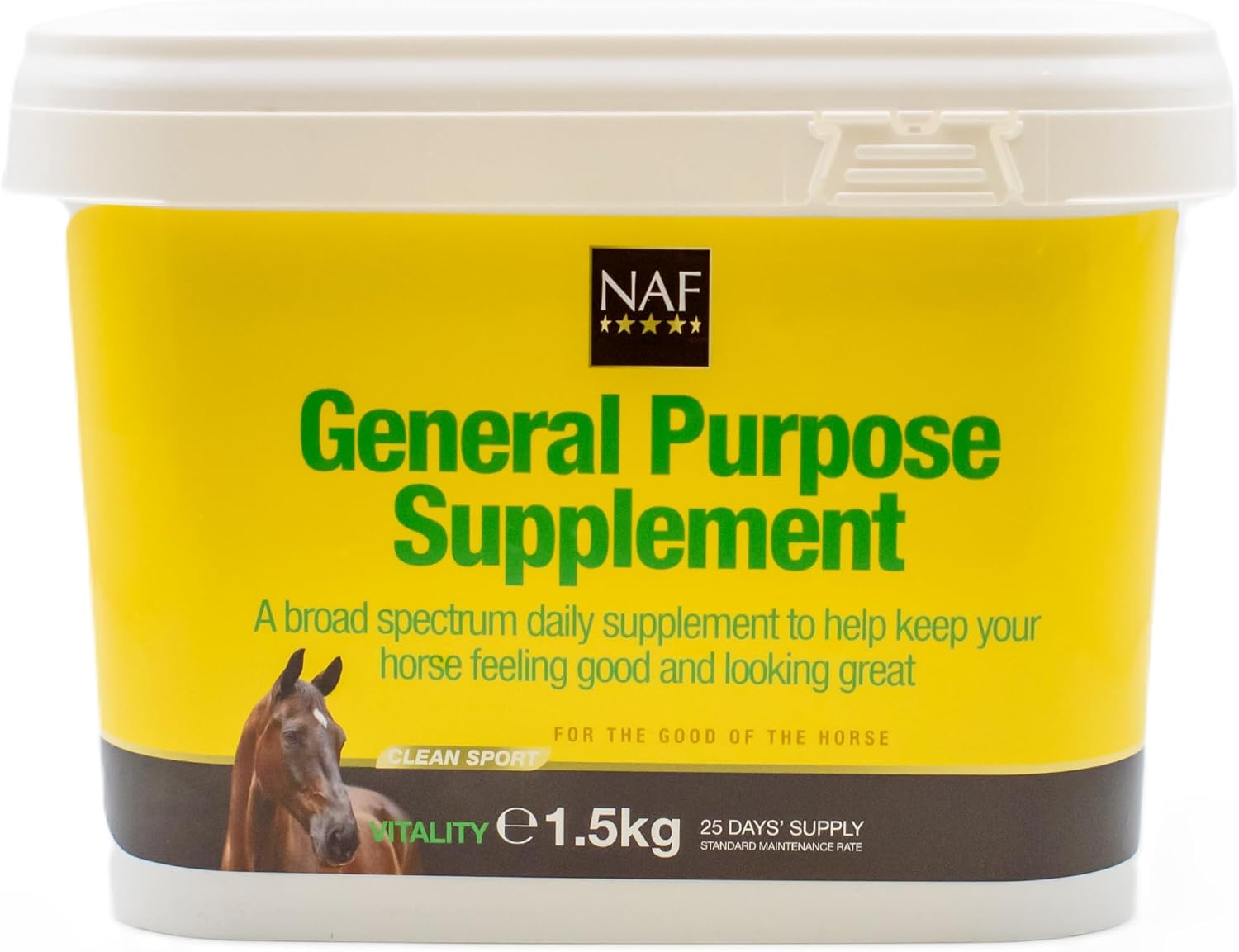 NAF General Purpose Supplement 1.5kg – Daily Vitamin & Mineral Support for Horses – Supports Condition, Coat Health, Hoof Strength & Overall Wellbeing
