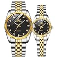 MASTOP Couple Watches Swiss Brand Golden Watch Men Women Stainless Steel Waterproof Quartz Watch