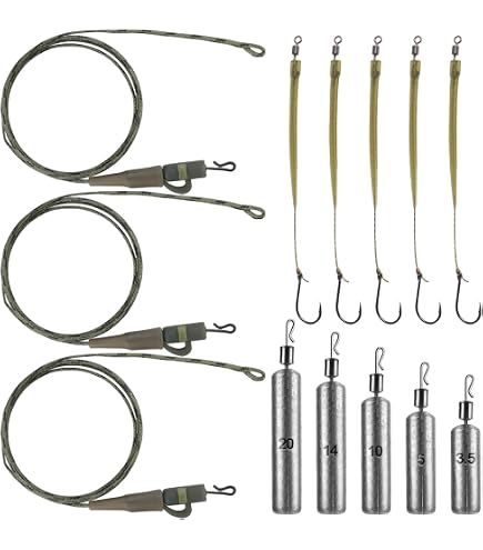 Korda Leadcore Leaders - Hybrid Lead Clip - QC Swivel - 1m in Gravel Brown