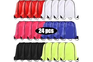 RLGPBON 12/24/48 PCS Sacche con Coulisse per Sport Gym，Zaino Sacca da Ginnastica ，Sacchetti per Palestra Sacchetto Sportive Borse da Viaggio Zainetto Scuola per Bambini Borsa Scarpe（43x34cm）