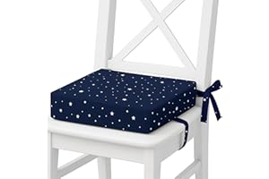 TOTSY BABY Rehausseur chaise enfant 32x32x8 cm - Coussin réhausseurs chaises haute pour enfants voyage e maison Réhausseur en mousse avec taie d'oreiller lavable Bleu Marine