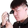 XINCHIUK 15X Head Mount Magnifier, Hands Free LED Light Magnifying Lamp Loupe for Jewelry Watch Repair Reading Crafts Art Work