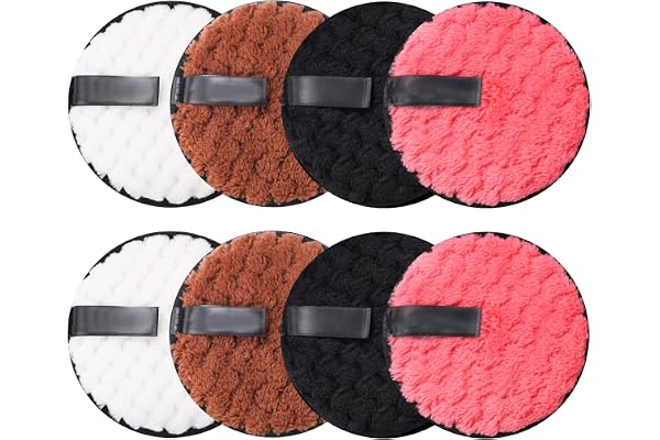 8 Pcs Coton Démaquillant Lavable, Lingette Demaquillante Disque Réutilisable Eponge Doux Microfibre pour Nettoyage du Visage, Soins de la Peau