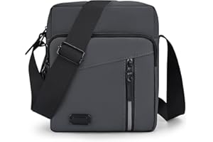 Tuaeccki Borsello Uomo Tracolla Pelle Borsa a Spalla da Uomo Borse Messenger di Grande Capacità Regolabile Borsa Tracolla da Uomo e da Donna per Lavoro Ufficio Viaggio Commerciale, Grigio