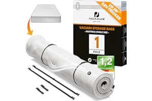 PACKDUDE Sacco Sottovuoto Materasso Singolo per Materassi fino a 200x100cm (Dim. della Borsa Singolo: 240x130cm) I Sacco Materasso Singolo per Materassi in Schiuma, Gel e Lattice I Con 2 Cinghie