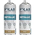 Polar Specialist Coatings Metallic Gold Spray Paint - 2 x 400ml - Multi-Purpose Use - Interior & Exterior Use - Ideal For Wood, Metal, Plastic, Ceramics & Ornaments - Quick Drying