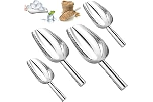 VYLRO 4 Stück Candy Bar Schaufel,4 Größen Mehlschaufel Edelstahl,Silbrig Eisschaufel für Eiswürfel,Mehrzweck Abfüllschaufel,Schaufeln Candybar für Küche,Bar,Buffet,Party,Vielseitig & Spülmaschinenfest