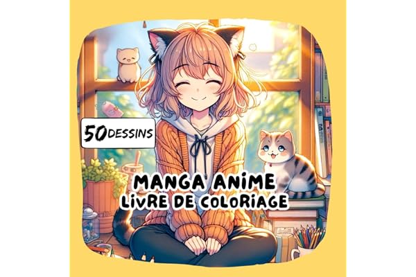 Livre de Coloriage Mangas: livre manga comme cadeau pour les filles | 50 dessins pour colorier et se détendre