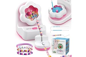 Omgpeike Clay Bead Spinner, Electric Bead Spinner Set for Jewelry Making, Friendship Bracelets Maker with Needle and Elastic String, Perfect for Handmade DIY Crafts, Pink (Beads Not Included)