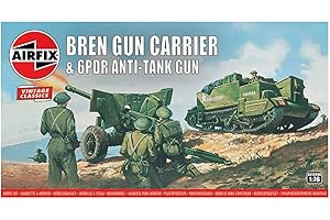 Airfix Vintage Classics Set - A01309V Bren Gun Carrier & 6PDR Anti-Tank Gun - Plastic Model Tank Kits for Adults & Children 8+, Set Includes 45 Pieces, Sprues & Decals - 1:76 Scale Model Tank Set