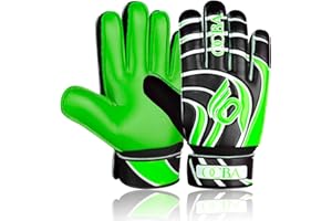 Gants de Gardien de But OCBA avec Super Grip Latex avec Rembourrage d'absorption des Chocs pour protéger Les Paumes et Les Doigts des Football Enfants Gants de Gardien de But