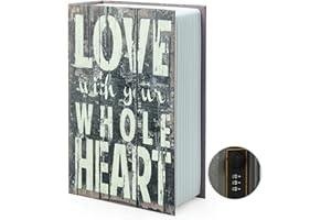 PACOLO Scatola portaoggetti e libro di sviamento, cassaforte segreta nel dizionario con serratura/chiave a combinazione di sicurezza, cassaforte nascosta nel libro di sviamento (combinazione, amore)