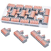 XALXMAW 13Pcs Wire Connector, 1 In 5 Out DIY Mini Splicing Compact Terminal, Quick Push-in Electrical Connectors 28-12 AWG