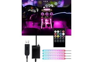Trongle Tira LED Iluminación para coche, Auto Interior Atmósfera, El Color Música de la Decoración de la Lámpara, Luz Impermeable, Cargador del USB 5V