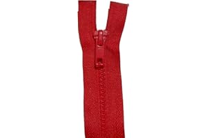 ILC MERCERIE PARADIS Fermetures Éclair Plusieurs couleurs et tailles au choix - MAILLE 5 mm - A Glissière Plastique A Zipper Ouvrable Séparable - Largeur 3 cm. (rouge, 45 cm)