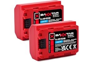 Baxxtar Pro NP-FZ100 Zestaw akumulatorów (2x 2600 mAh/Generacja IV) Alpha 6700 A1 7 IV 7C II 7CR 7R IV V FX30 ZV-E1