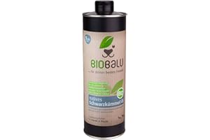 Biobalu Bio Schwarzkümmelöl 1000 ml | Schwarzkümmelöl für Hunde & Pferde | Ergänzungsfutter zur Steigerung der Abwehrkräfte | Barf Öl & Schutz vor Parasiten