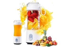HAPPTWS 380ml Mixeur portable pour Smoothies et Shakes - Mini Blender avec 6 lames et port USB rechargeable - Mixeur de fruits portable pour la cuisine et l'extérieur