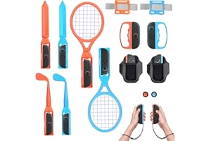 AUYKOO Switch Sports Accessories Bundle, 18-in-1 Switch 2 Sports Accessories Kit,Family Party Game Pack Accessories Kit for Switch Sports Games, Compatible with Switch 2