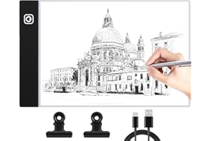 Hnyoou A5 Light Pad for Drawing,Light Pad Copy Board with 3 Adjustable Brightness LED Light Pad,Light Padwith Touch Switch,for Diamond Painting,Embossing,Sketching,X-ray Viewing,Drawing