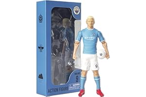 Megableu - Figurine Foot HAALAND - 20 cm - Grande Figurine Footballeur Réaliste & Articulée - Licence Officielle - 10 Points d’Articulation - Jouet Football Manchester - Idée Cadeau Fans Haaland