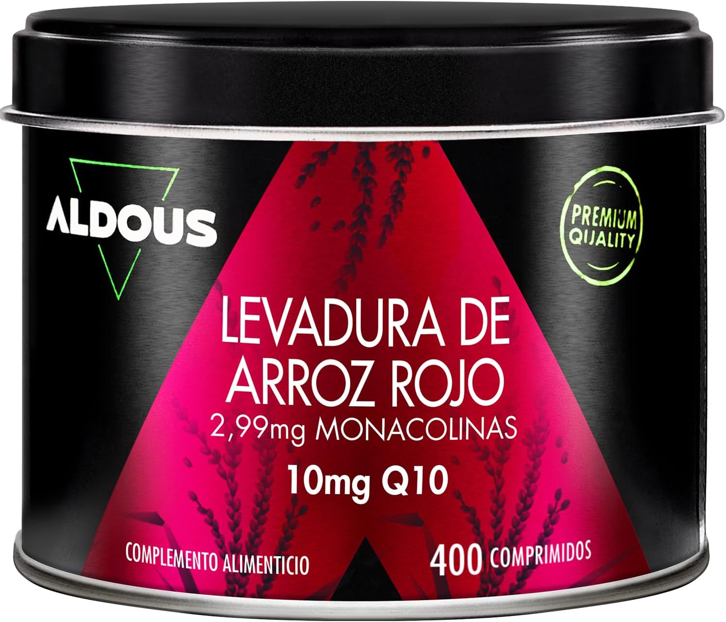 Levadura de Arroz Rojo Coenzima Q10 Baja tu Colesterol - 400 Comprimidos - Función Normal del Corazón - Para Más de 1 Año - 2