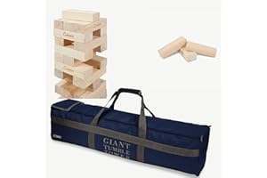 Ubergames Wackelturm XL Spiel Aus ECO echt hart Holz - 22kg-28kg - Top Qualität Stapelturm- Blockenspiel bis zu 150cm- Made in Indien - in Luxus Tragetasche