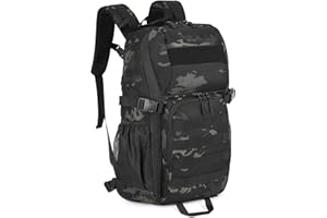 ‎VINBAGGE VINBAGGE Molle Rucksack Herren Wanderrucksack Taktischer Backpack Schulrucksack 900D Nylon Mehrere Tasche Daypack 45L Wasserdicht Große Trekkingrucksack Schultertasche Männer Jungen -Schwarz