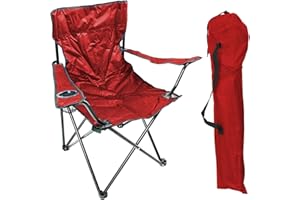 ‎BEEK BEEK Faltstuhl Campingstuhl Anglerstuhl mit Getränkehalter & Tragetasche - Anglersessel faltbar klappbar, Entspannen, Acryl, Beige